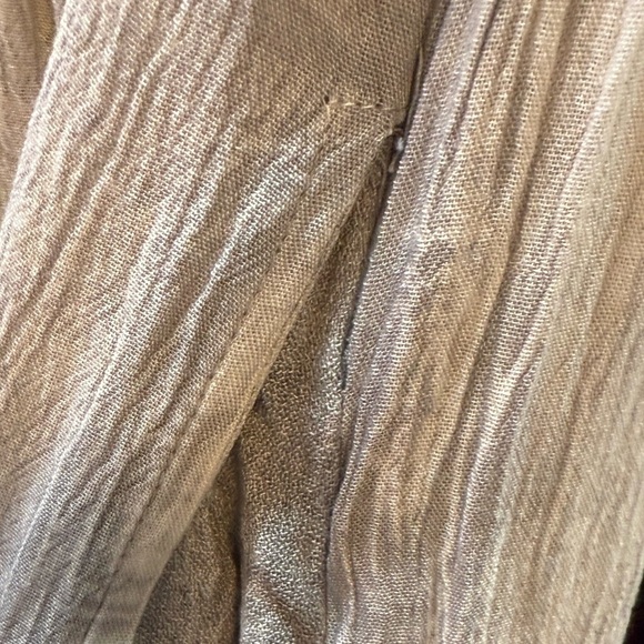 YOUNG THREADS Embroidered grey Mineral Wash Short Sleeve Low cut tiered boho - Picture 5 of 7